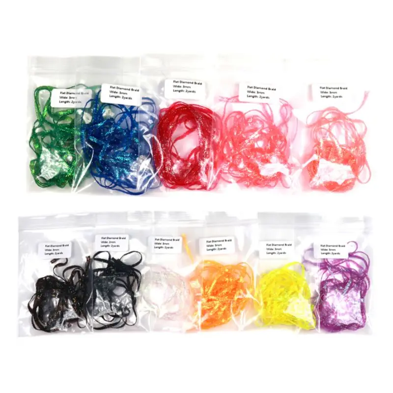 3mm Flat Flash Braided Belt For Fish Shrimp Salt Water Stream Puddle Flow Scud Flying Plug Material Fly Fishing Hook Material Fl
3mm Flat Flash Braided Belt For Fish Shrimp Salt Water Stream Puddle Flow Scud Flying Plug Material Fly Fishing Hook Material Fl