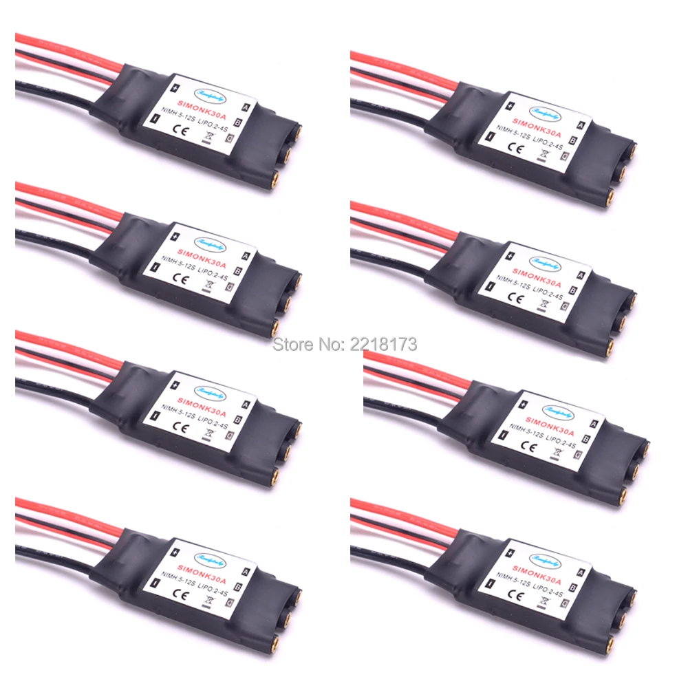 6pcs / 8pcs / 10pcs 30A SimonK ESC 5V 2A BEC with 3.5mm Banana Connector For RC F450 S500 Quadcotper
6pcs / 8pcs / 10pcs 30A SimonK ESC 5V 2A BEC with 3.5mm Banana Connector For RC F450 S500 Quadcotper