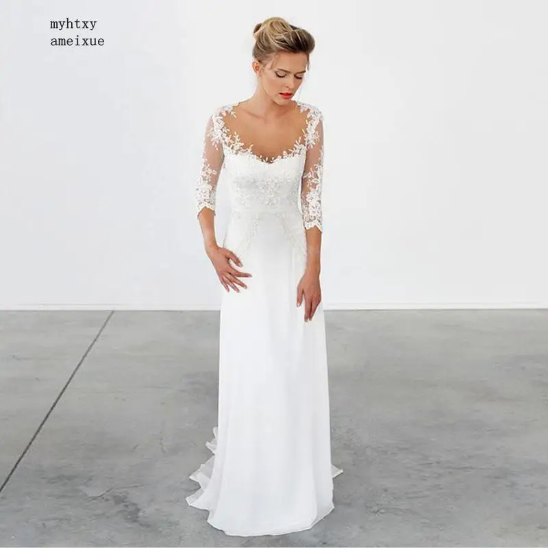 Cheap Wedding Dress Long Sleeve Scoop Appliques Lace Chiffon Mermaid Bridal Dress Custom Made Wedding Gown Free Shipping 2020
Cheap Wedding Dress Long Sleeve Scoop Appliques Lace Chiffon Mermaid Bridal Dress Custom Made Wedding Gown Free Shipping 2020