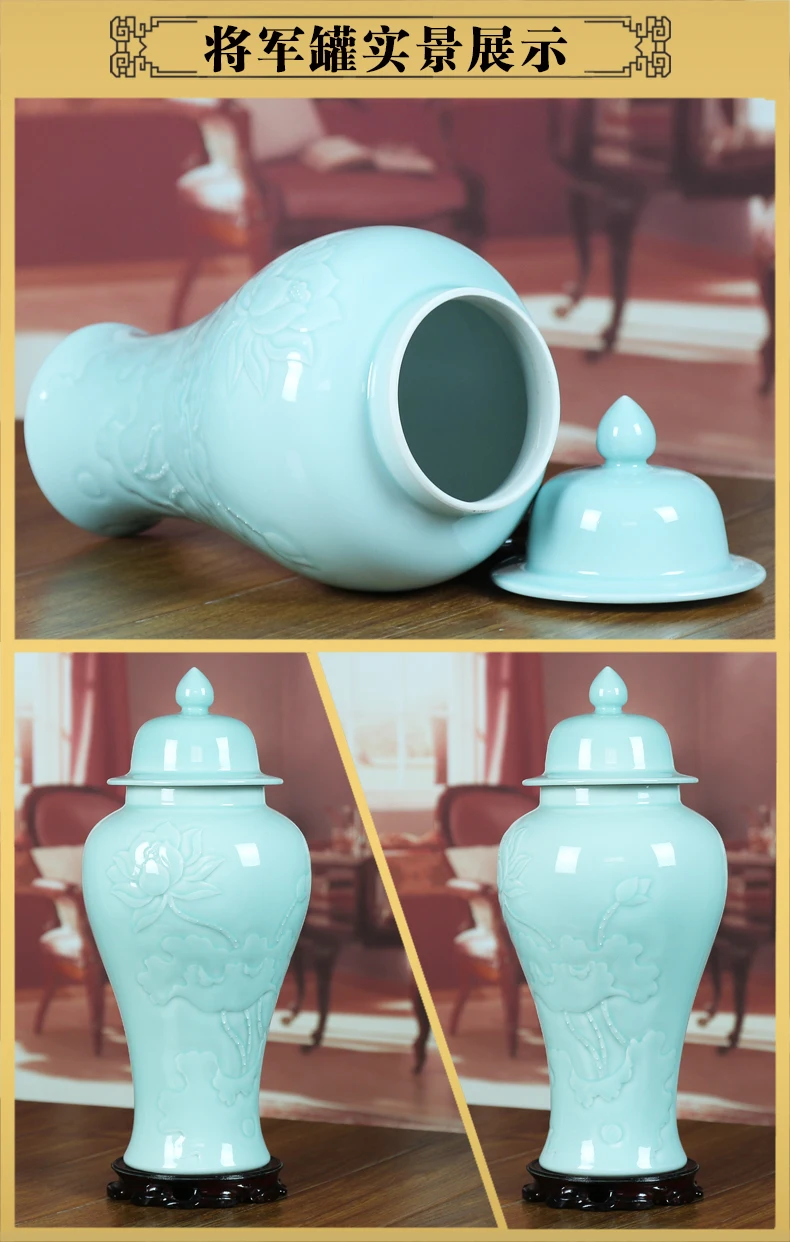 Jingdezhen ceramic temple jar Antique Porcelain ginger jar wholesale decorative jars and vases (2)