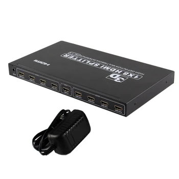 HDMI Splitter 1x8 HDCP Full HD 1080P 4K 3D Ultra UHD 4Kx2K 8 Port for Xbox HDTV DVD TV Box 1 in 8 out 1 input 8 output + Adapter
HDMI Splitter 1x8 HDCP Full HD 1080P 4K 3D Ultra UHD 4Kx2K 8 Port for Xbox HDTV DVD TV Box 1 in 8 out 1 input 8 output + Adapter