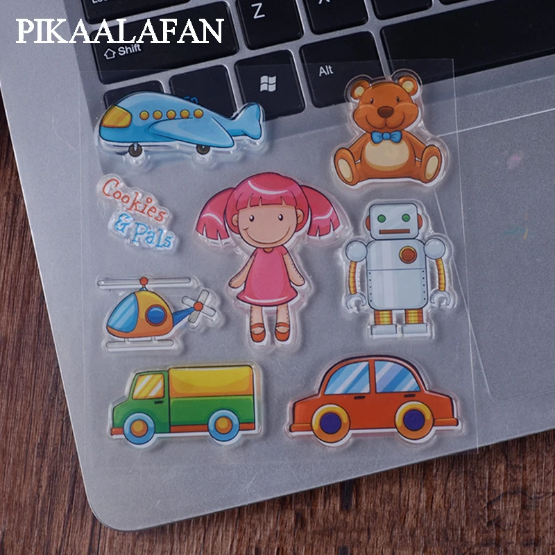 PIKAALAFAN Traffic Tool Toy Transparent Clear Silicone Stamp/Seal For DIY Scrapbooking/Photo Album Decorative Stamp Toys |