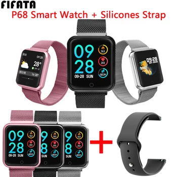 FIFATA P68 Smart Watch + Strap Waterproof Fitness Tracker Heart Rate Blood Pressure Monitor Women Men Smartwatch For Android IOS 
FIFATA P68 Smart Watch + Strap Waterproof Fitness Tracker Heart Rate Blood Pressure Monitor Women Men Smartwatch For Android IOS