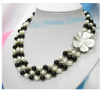 mujer brincos Gift Freshwater Natural >3row white cultured pearls black STONE necklace shell for women jewelrygirl Wedding
mujer brincos Gift Freshwater Natural >3row white cultured pearls black STONE necklace shell for women jewelrygirl Wedding