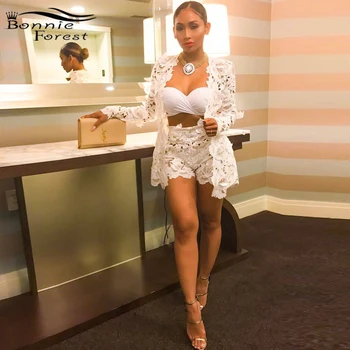 Bonnie Forest Elegant Pure White Floral Lace Cardigan and Shorts Set Womens Sexy Hollow-out Lace Two-piece Shorts Set Plus Size
Bonnie Forest Elegant Pure White Floral Lace Cardigan and Shorts Set Womens Sexy Hollow-out Lace Two-piece Shorts Set Plus Size