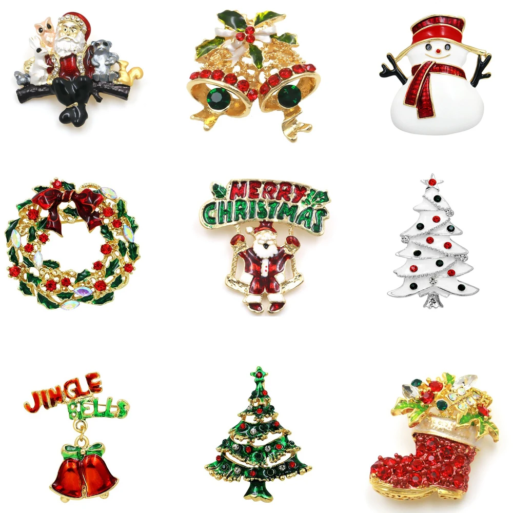 Enamel Snowman Santa Tree Brooch Pin Christmas New Year Gift Jingle Bell Boots Rhinestone Brooches for Women Men Kids Jewelry
Enamel Snowman Santa Tree Brooch Pin Christmas New Year Gift Jingle Bell Boots Rhinestone Brooches for Women Men Kids Jewelry