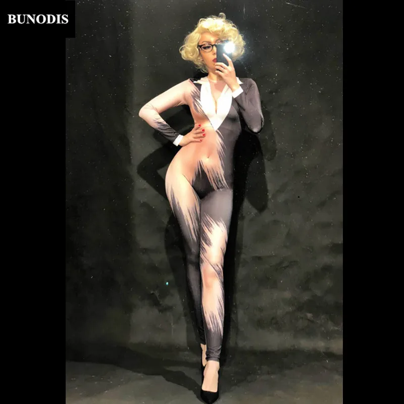 ZD180 Women Office Attire 3D Printing Sexy Jumpsuit Nightclub Party Bodysuit Stage Wear Dancer Singer Performance Clothing
ZD180 Women Office Attire 3D Printing Sexy Jumpsuit Nightclub Party Bodysuit Stage Wear Dancer Singer Performance Clothing
