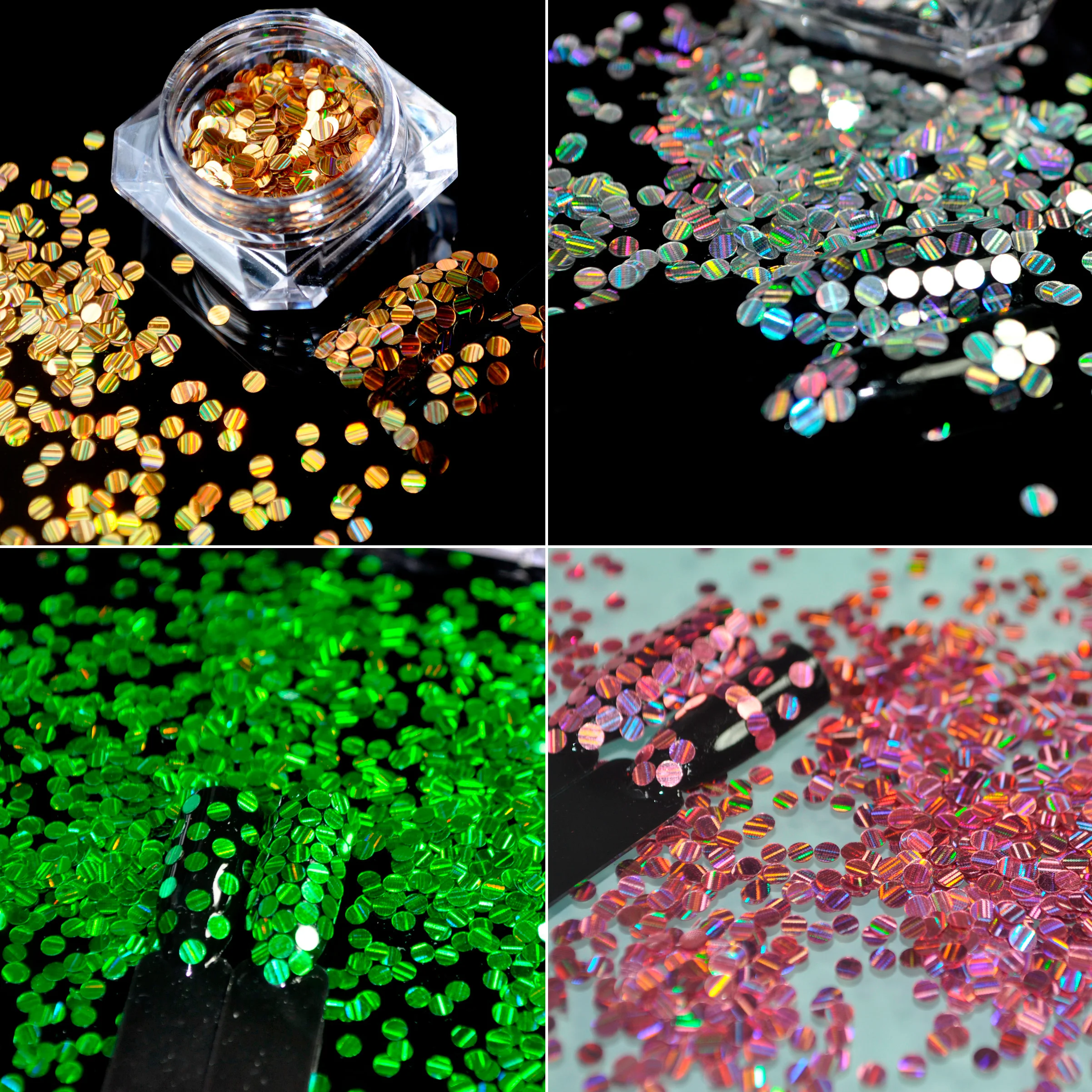 2.5mm Holographic Nail Art Striped Sequins Glitter Rainbow Round Paillette Sheets Manicure Tool DIY Nail Art Decoration
2.5mm Holographic Nail Art Striped Sequins Glitter Rainbow Round Paillette Sheets Manicure Tool DIY Nail Art Decoration