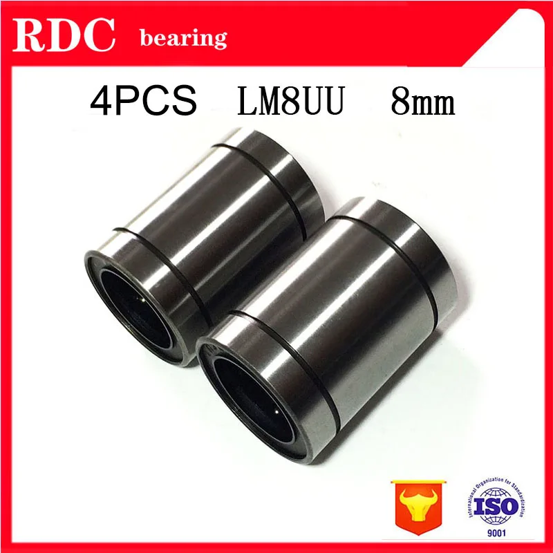 High quality 4 pcs/lot LM8UU 8mm linear ball bearing Linear Bearing 8mm 3d printer parts LM8 cnc parts factory direct
