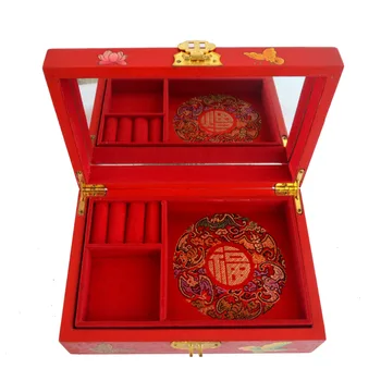 Feng shui Chinese vintage wooden red jewelry Box W butterfly pattern J2092
Feng shui Chinese vintage wooden red jewelry Box W butterfly pattern J2092