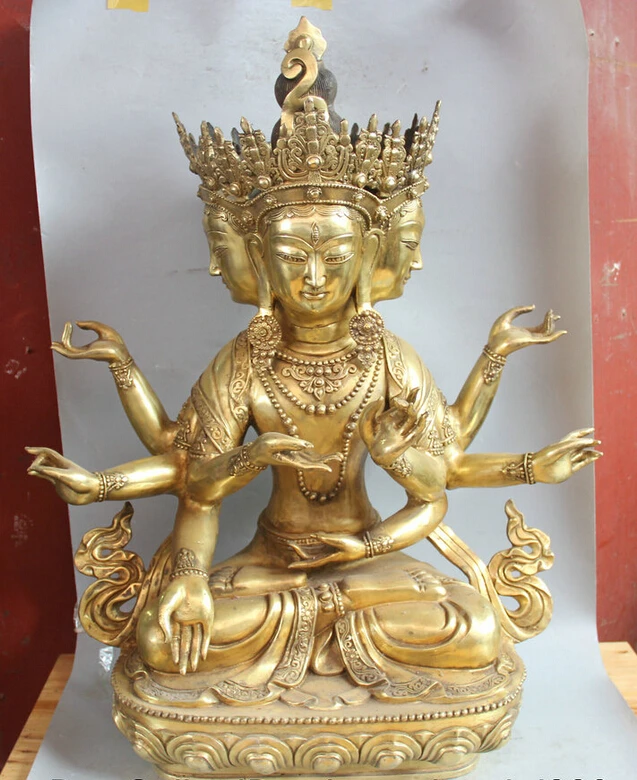 USPS to USA S2253 32" Tibetan Buddhism Bronze Gild Seat Namgyalma & Ushnishavijaya Buddha Statue (B0328)
USPS to USA S2253 32" Tibetan Buddhism Bronze Gild Seat Namgyalma & Ushnishavijaya Buddha Statue (B0328)