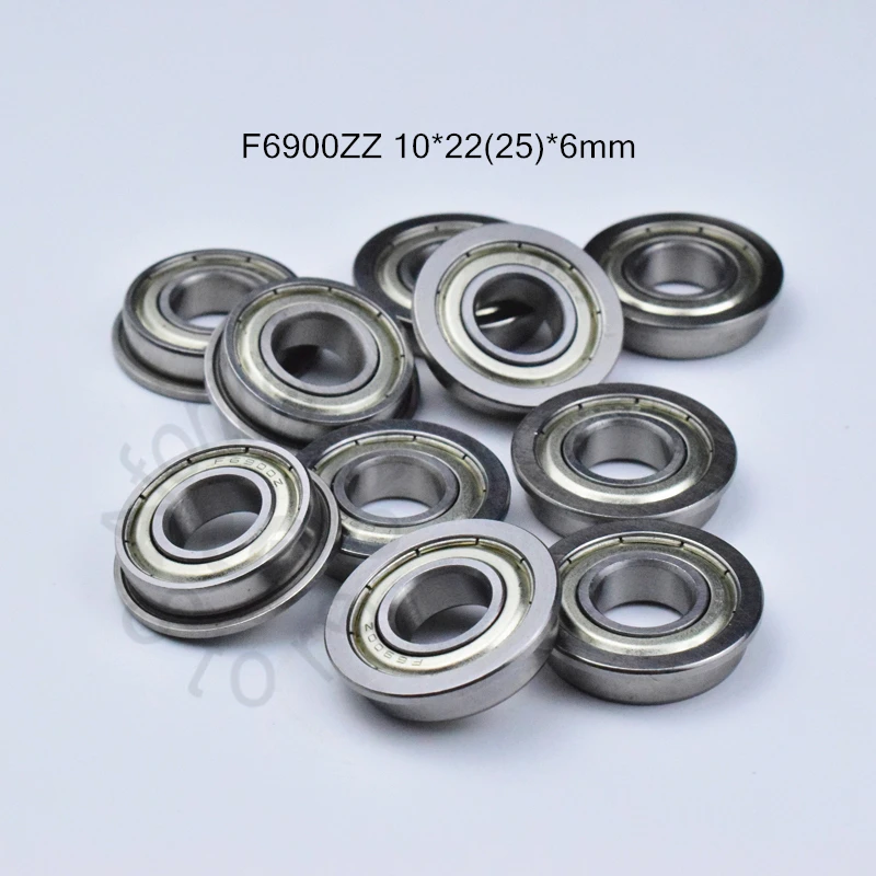

F6900ZZ 10*22(25)*6mm 10pieces bearing ABEC-5 Flange bearings 6900 F6900Z F6900ZZ chrome steel deep groove bearing