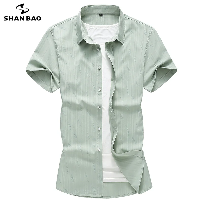 SHANBAO Brand Green Sky Blue White Light Stripe Men's Business Casual Summer Fashion Short Sleeve Shirt big size 5XL 6XL 7XL
SHANBAO Brand Green Sky Blue White Light Stripe Men's Business Casual Summer Fashion Short Sleeve Shirt big size 5XL 6XL 7XL