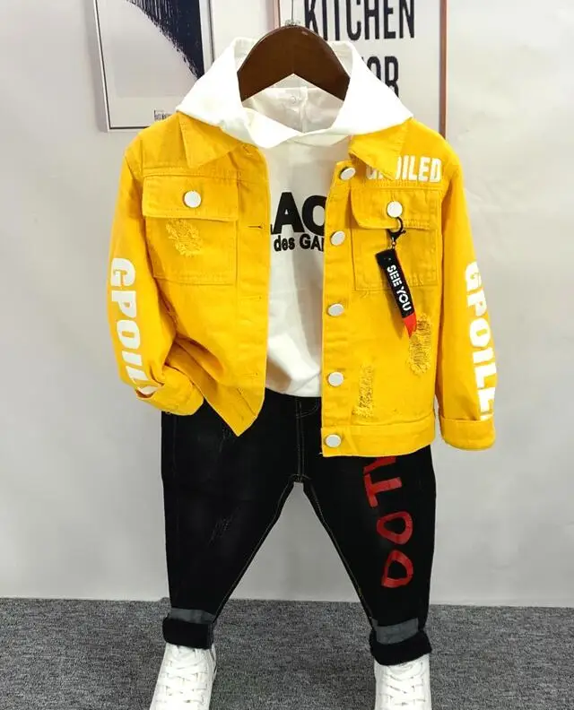 Children clothing set Baby Boys Clothing sets Spring Autumn 2-6year Denim jacket + hoodie + jeans 3pcs set Kids Clothes set
Children clothing set Baby Boys Clothing sets Spring Autumn 2-6year Denim jacket + hoodie + jeans 3pcs set Kids Clothes set