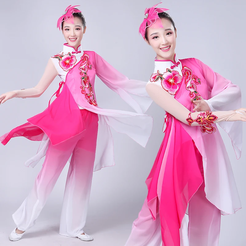 Stage dance wear Chinese folk dance costume clothing national ancient fan dance traditional Chinese dance costumes DD1967
Stage dance wear Chinese folk dance costume clothing national ancient fan dance traditional Chinese dance costumes DD1967