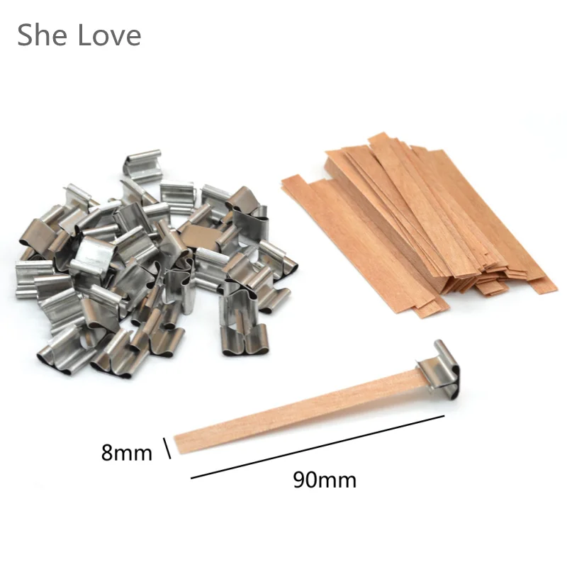 Image 50 Pcs Wooden Wick Candle Core Sustainers Tab DIY Candle Making Pick Size Supply 8mm 12.5mm 13mm