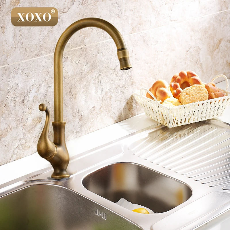 XOXOKitchen taps/cozinha/faucet Antique Brass Swivel Spout Kitchen Faucet Single Handle Vessel Sink Mixer Tap 50041B
XOXOKitchen taps/cozinha/faucet Antique Brass Swivel Spout Kitchen Faucet Single Handle Vessel Sink Mixer Tap 50041B