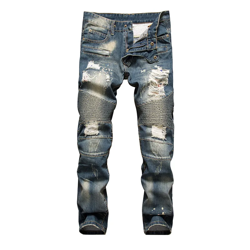 Dropshipping 2018 New Distressed Stretch Ripped Biker Jeans Men Hip Hop With Holes Punk Denim Trousers
Dropshipping 2018 New Distressed Stretch Ripped Biker Jeans Men Hip Hop With Holes Punk Denim Trousers