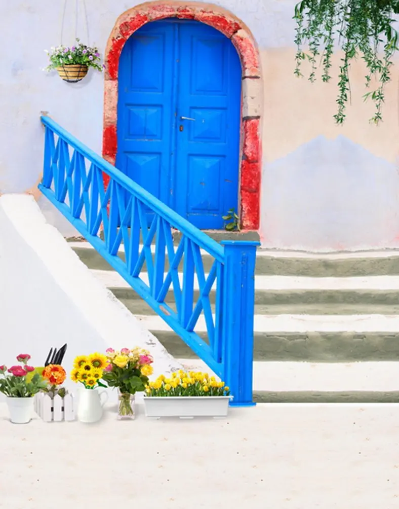 5x7ft House Flowers Blue Door Photography Backdrops Photo Props Studio Background
5x7ft House Flowers Blue Door Photography Backdrops Photo Props Studio Background