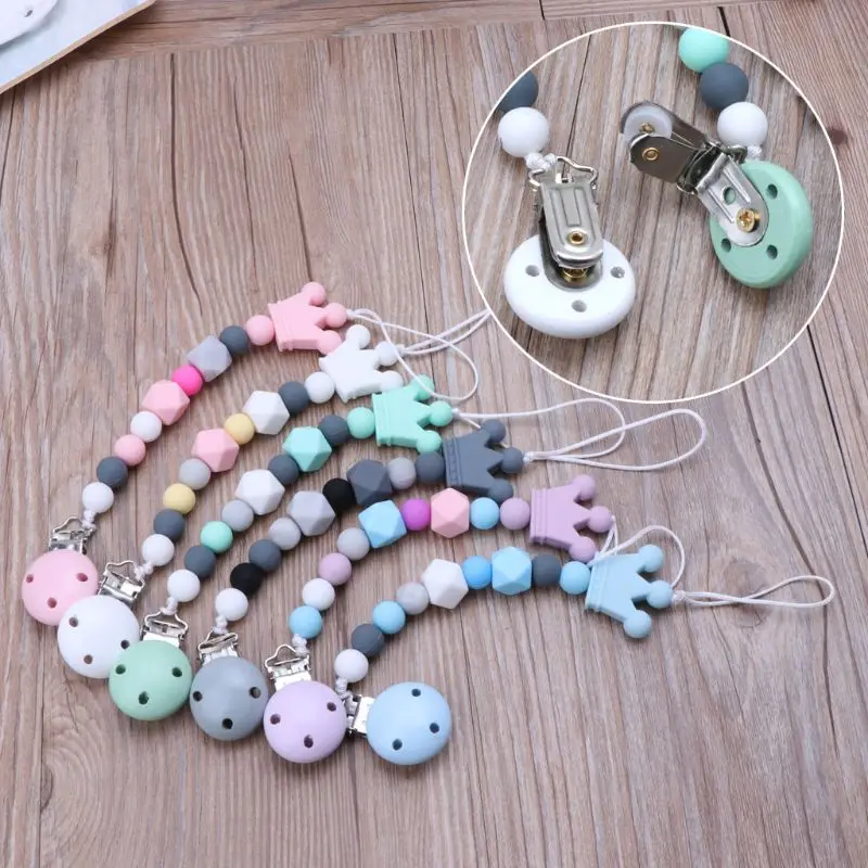 Baby Chain Pacifier Clips Bead Dummy Silicone Clip Infant Handmade Newborn Teether Toy
Baby Chain Pacifier Clips Bead Dummy Silicone Clip Infant Handmade Newborn Teether Toy