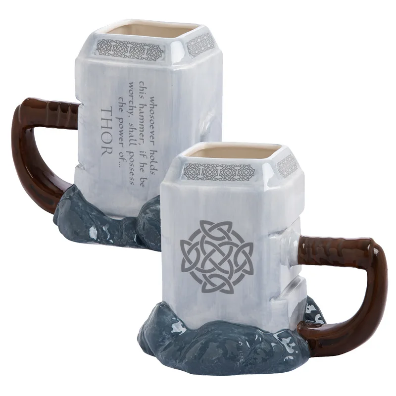 3D thor coffee mugs hammer style marvel thor mjolnir ceramic sculpted mug tea milk cups creative drinkware props
3D thor coffee mugs hammer style marvel thor mjolnir ceramic sculpted mug tea milk cups creative drinkware props