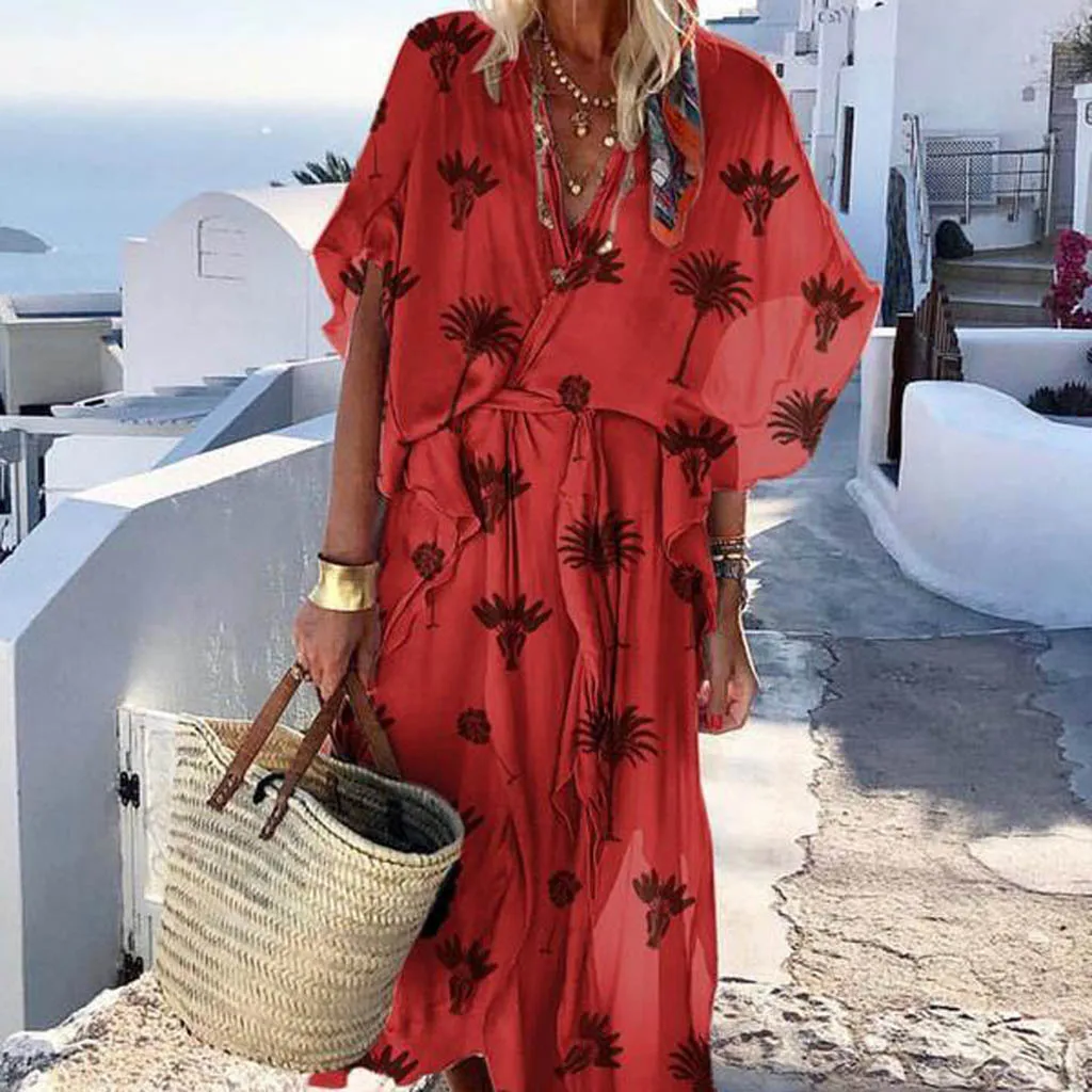 Women Dress Beach Summer V Neck Bohemian Party Casual Holiday Short Sleeve Sundress
Women Dress Beach Summer V Neck Bohemian Party Casual Holiday Short Sleeve Sundress