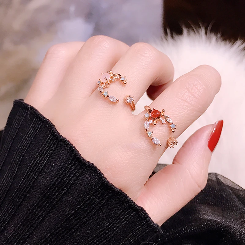 Korean Style Rings For Women Cubic Zircon Girls Anillos Trendy Crystal Bague Femme Adjustable Sweet Moon Rings Party Gifts
Korean Style Rings For Women Cubic Zircon Girls Anillos Trendy Crystal Bague Femme Adjustable Sweet Moon Rings Party Gifts