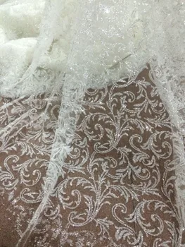 good looking embroidery african tulle mesh fabric with glitter sequins glued for party dress SH-418
good looking embroidery african tulle mesh fabric with glitter sequins glued for party dress SH-418