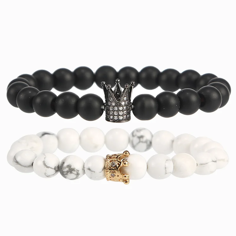 2pcs/set Couple Bracelet Trendy Natural Stone Beads Men Crown Bracelets For Women bracelet erkek bileklik Yoga Bracelet Jewelry
2pcs/set Couple Bracelet Trendy Natural Stone Beads Men Crown Bracelets For Women bracelet erkek bileklik Yoga Bracelet Jewelry