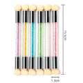 ROSALIND Nail Art Manicure acrylic Brush Tool Set Material Double Head Glitter Powder Gel Nail Design Polish Gradient Brush