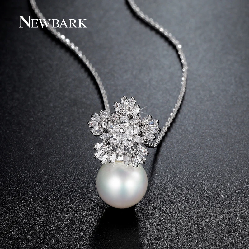 NEWBARK Silver White Snowflake Pendant Chain Necklaces Imitation White Pearl Necklaces Wholesale Women Fashion Jewelry
NEWBARK Silver White Snowflake Pendant Chain Necklaces Imitation White Pearl Necklaces Wholesale Women Fashion Jewelry