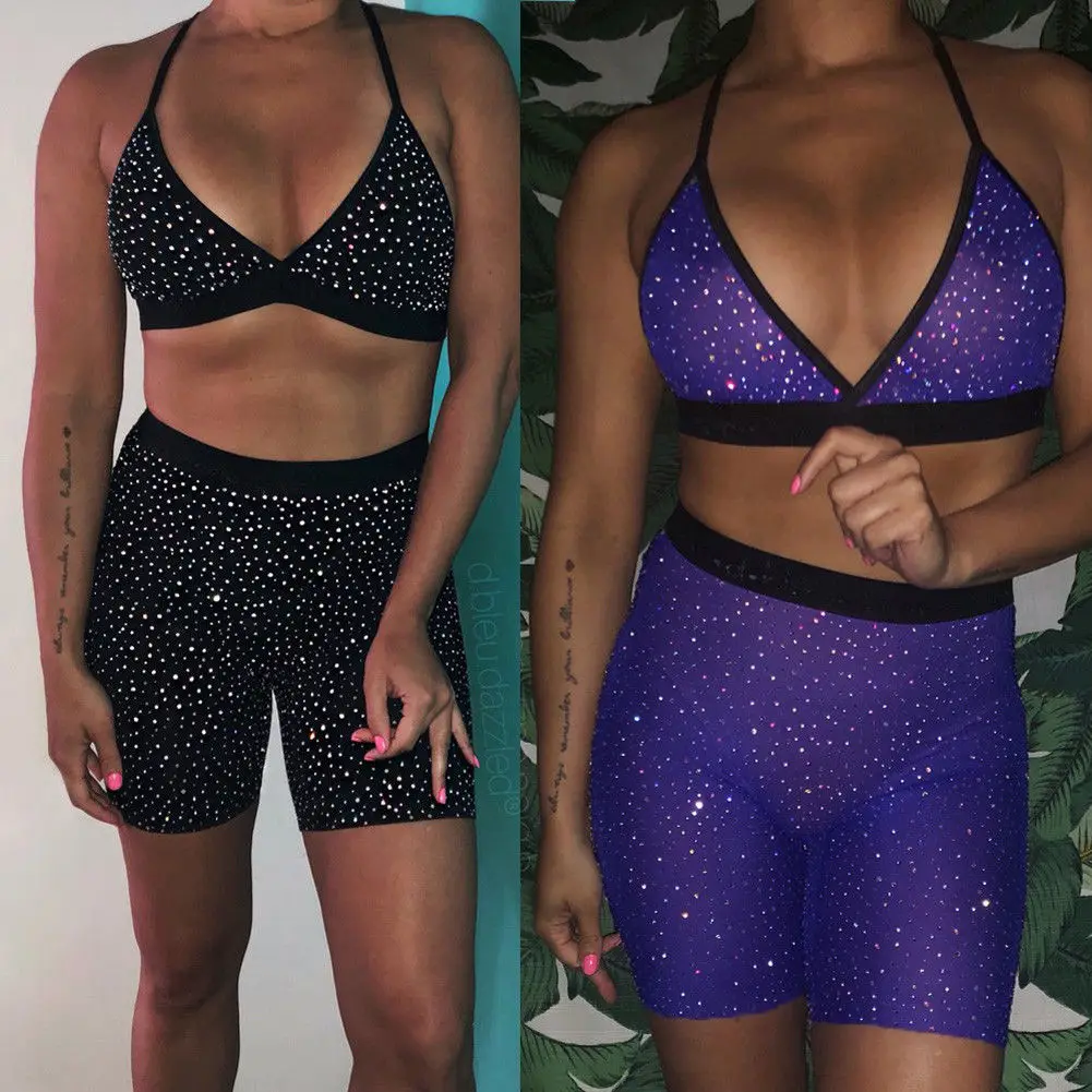 Sexy Women Shinny Sequins Swimsuit Bikini Sets V-neck Un-padded Transparent Bras + Shorts Or Triangle Swimming trunks Beachwears
Sexy Women Shinny Sequins Swimsuit Bikini Sets V-neck Un-padded Transparent Bras + Shorts Or Triangle Swimming trunks Beachwears