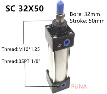 SC32*50 Free shipping Standard air cylinders valve 32mm bore 50mm stroke SC32-50 single rod double acting pneumatic cylinder
SC32*50 Free shipping Standard air cylinders valve 32mm bore 50mm stroke SC32-50 single rod double acting pneumatic cylinder