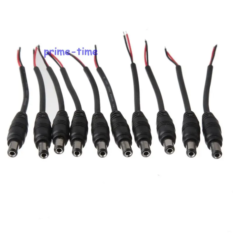 10pcs 12V DC Power Plug Male Jack Plug Connector Cable 5.5X2.1mm With Cord Cable 15CM for CCTV LED Strip Light
10pcs 12V DC Power Plug Male Jack Plug Connector Cable 5.5X2.1mm With Cord Cable 15CM for CCTV LED Strip Light