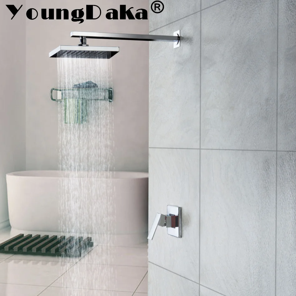 Brass Chrome 8 Inch Square Rainfall Shower Set Bathroom Hot &Cold Wall Mounted Concealed Shower Set+ABS Top Rainfall Shower Head
Brass Chrome 8 Inch Square Rainfall Shower Set Bathroom Hot &Cold Wall Mounted Concealed Shower Set+ABS Top Rainfall Shower Head