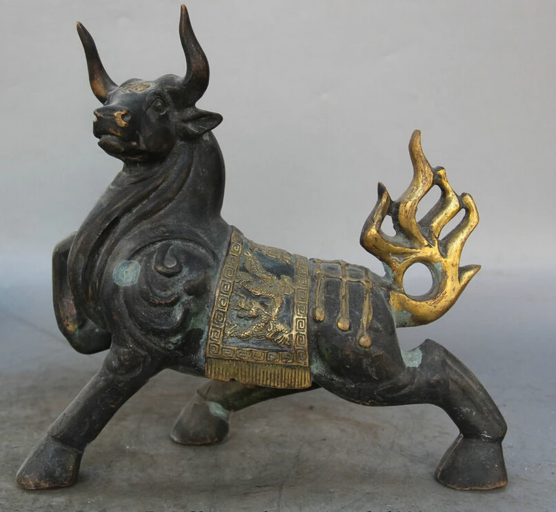 song voge gem S5714 10" Old Chinese Bronze Gild animal Folk Zodiac Year Bull Oxen sculpture Statue
song voge gem S5714 10" Old Chinese Bronze Gild animal Folk Zodiac Year Bull Oxen sculpture Statue