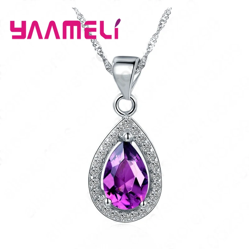 Colorful Water Drop Shape Design Cubic Zircon Stone Pendant Necklace Real 925 Sterling Silver Women Mother Crystal Gift
Colorful Water Drop Shape Design Cubic Zircon Stone Pendant Necklace Real 925 Sterling Silver Women Mother Crystal Gift