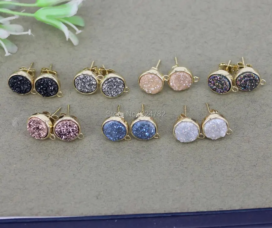 5 Pairs 10mm Round Shape Natural Titanium Stone Post Earring Findings with Loop,Titanium Stone Stud Earrings Supplies
5 Pairs 10mm Round Shape Natural Titanium Stone Post Earring Findings with Loop,Titanium Stone Stud Earrings Supplies