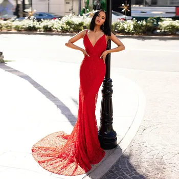 Eightree Banquet Sexy Evening Long Dress Female 2019 Spaghetti Strap Party Dress Red Lace Deep V Neck Dinner Prom Dresses
Eightree Banquet Sexy Evening Long Dress Female 2019 Spaghetti Strap Party Dress Red Lace Deep V Neck Dinner Prom Dresses