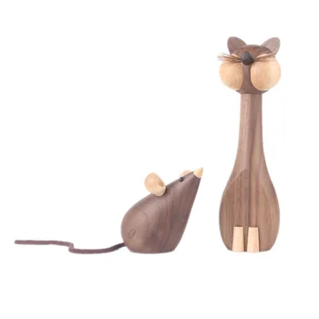 2 pieces for a Set Cat and Mouse for Living Room Decoration Furnish Loft Walnut Wood Toy Birthday Gift Art Wooden Animal
2 pieces for a Set Cat and Mouse for Living Room Decoration Furnish Loft Walnut Wood Toy Birthday Gift Art Wooden Animal