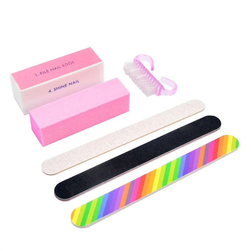 

6pcs/Set Nail Files Brush Durable Buffing Grit Sand Fing Nail Art Tool Accessories Sanding File UV Gel Polish Tools