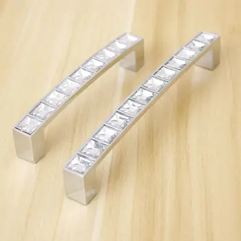Crystal Modern Drawer Handle U-Shaped Diamond Shoe Cupboard Door Handles Beauty