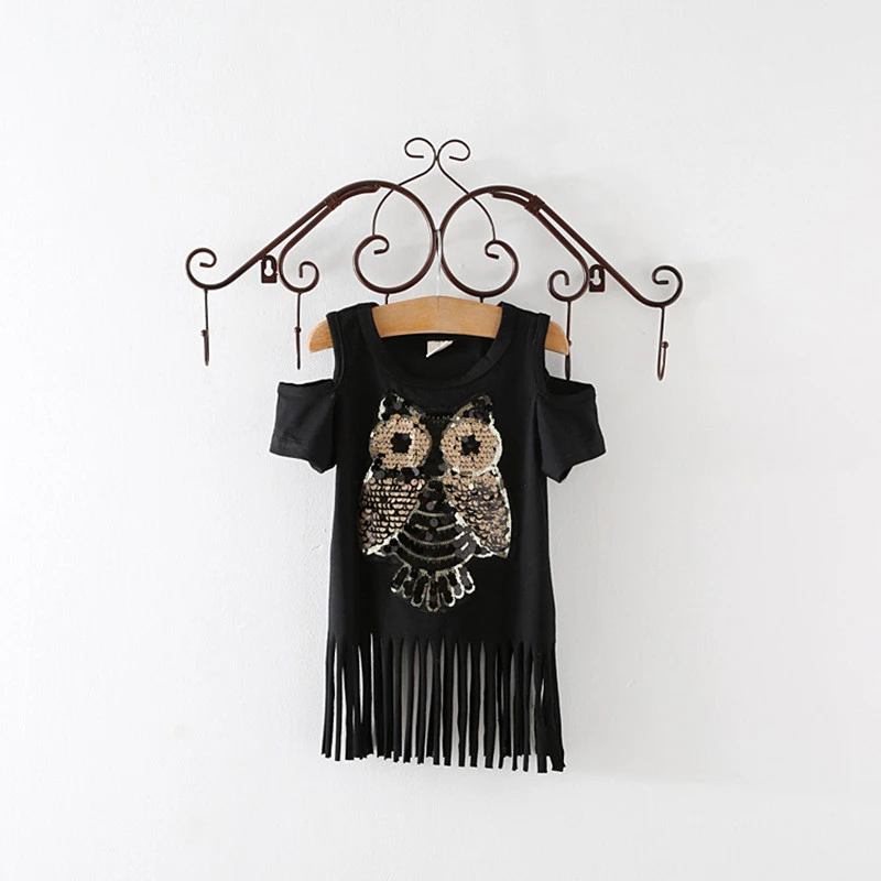 New Girls T-shirt Owl Long Fringe Short-sleeved Girl Dress Short Sleeve Children's T-shirt Summer Spring
New Girls T-shirt Owl Long Fringe Short-sleeved Girl Dress Short Sleeve Children's T-shirt Summer Spring