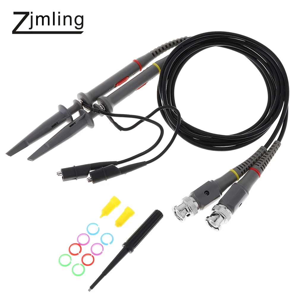 2pcs P6100 Voltage Oscilloscope Probe Kit 100MHz Scope Clip Test Leads Probe Cable Wire Pen 1X / 10X Switchable
2pcs P6100 Voltage Oscilloscope Probe Kit 100MHz Scope Clip Test Leads Probe Cable Wire Pen 1X / 10X Switchable