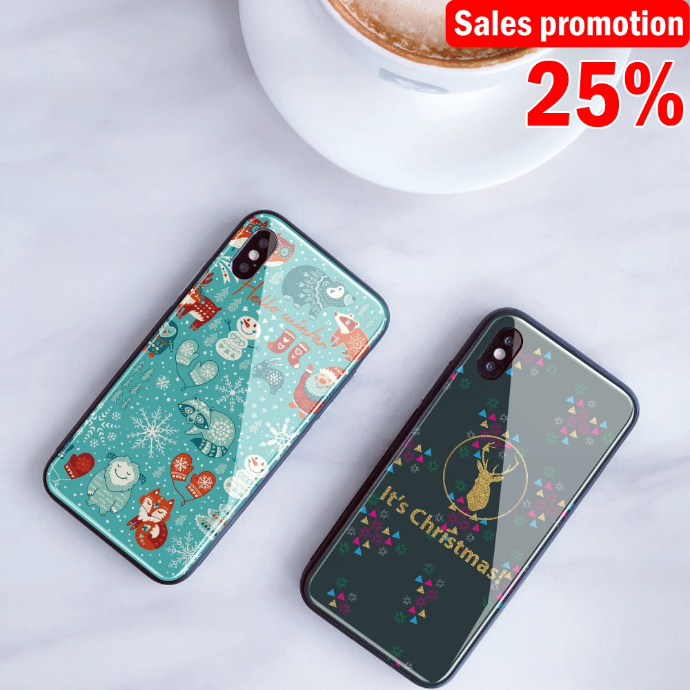 Tempered Glass Customized Phone Case for iPhone 8 7 X R 6 s Plus Christmas tree Santa DIY Phone Cover for iPhone 11 Pro XS Max
Tempered Glass Customized Phone Case for iPhone 8 7 X R 6 s Plus Christmas tree Santa DIY Phone Cover for iPhone 11 Pro XS Max