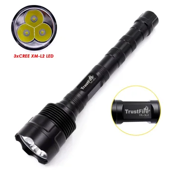 

TrustFire TR-3T6 upgrade TR-3L2 1Mode 5Mode 3800LM Memory CREE XM-L2 U3 3-LED White Flashlight Power by 2 x 18650 or 3 x 18650