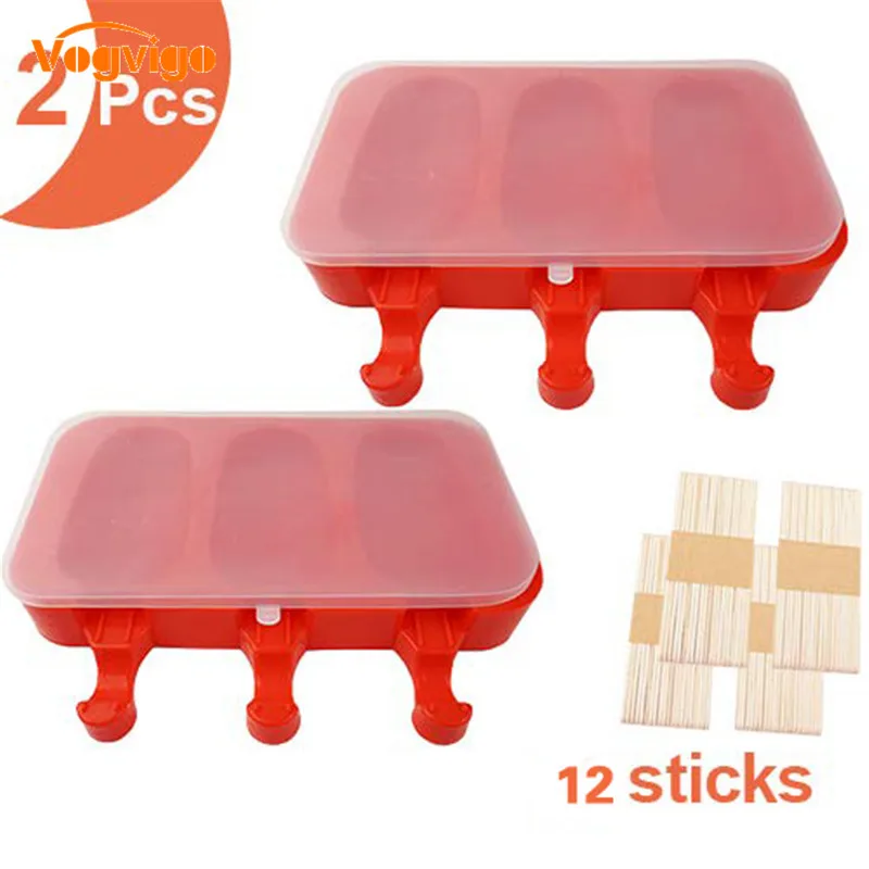 VOGVIGO 3 Cavity Ice Cream Popsicle Molds Cooking Tools Rectangle Shaped Reusable DIY Frozen Ice Cream Pop Baking Moulds
VOGVIGO 3 Cavity Ice Cream Popsicle Molds Cooking Tools Rectangle Shaped Reusable DIY Frozen Ice Cream Pop Baking Moulds