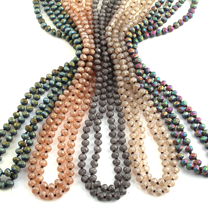 Fashion Bohemian Tribal Jewelry Frosted Crystal knotted long Halsband 5X8 Glass Crystal Necklace
Fashion Bohemian Tribal Jewelry Frosted Crystal knotted long Halsband 5X8 Glass Crystal Necklace
