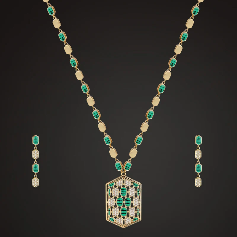 Zlxgirl Luxury Brand AAA zircon micro pave setting necklace with earring Copper wedding jewelry sets Real Green shell necklace
Zlxgirl Luxury Brand AAA zircon micro pave setting necklace with earring Copper wedding jewelry sets Real Green shell necklace