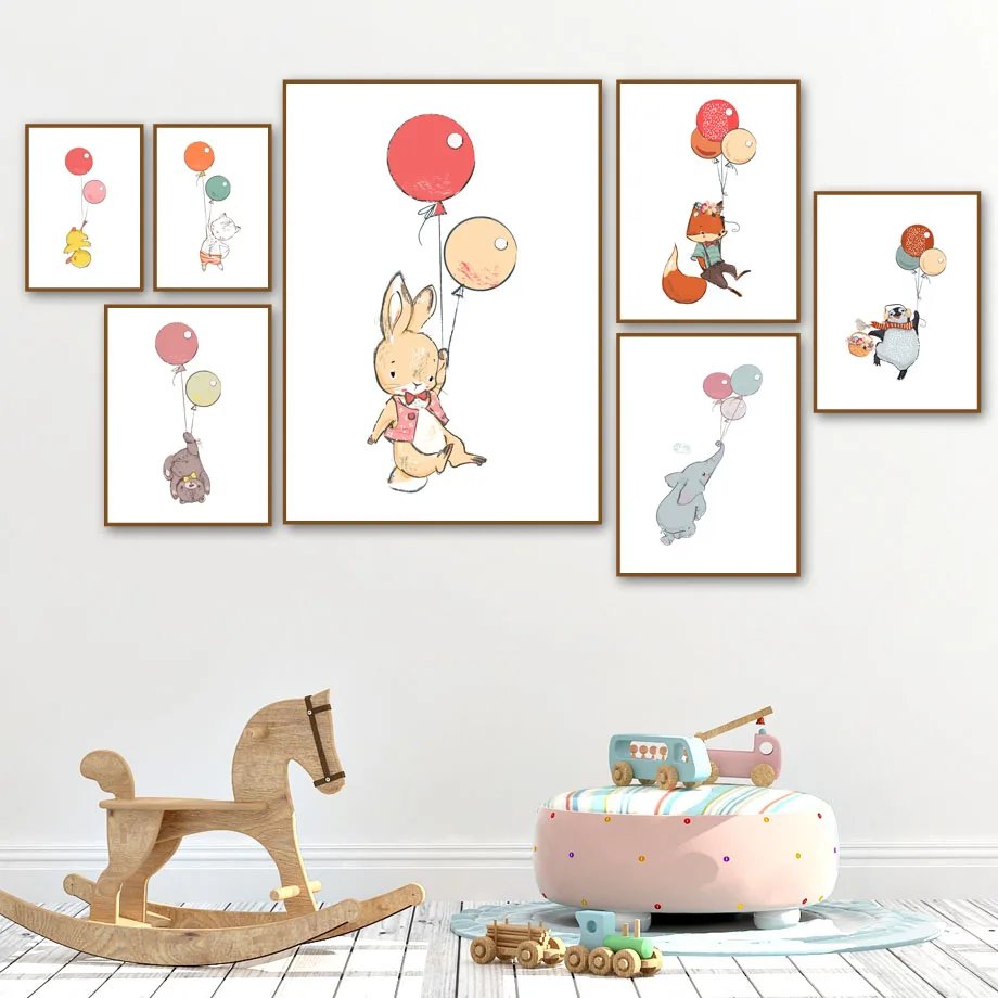 Rabbit Elephant Fox Bear Balloon Nordic Posters And Prints Wall Art Canvas Painting Watercolor Wall Pictures For Kids Room Decor
Rabbit Elephant Fox Bear Balloon Nordic Posters And Prints Wall Art Canvas Painting Watercolor Wall Pictures For Kids Room Decor